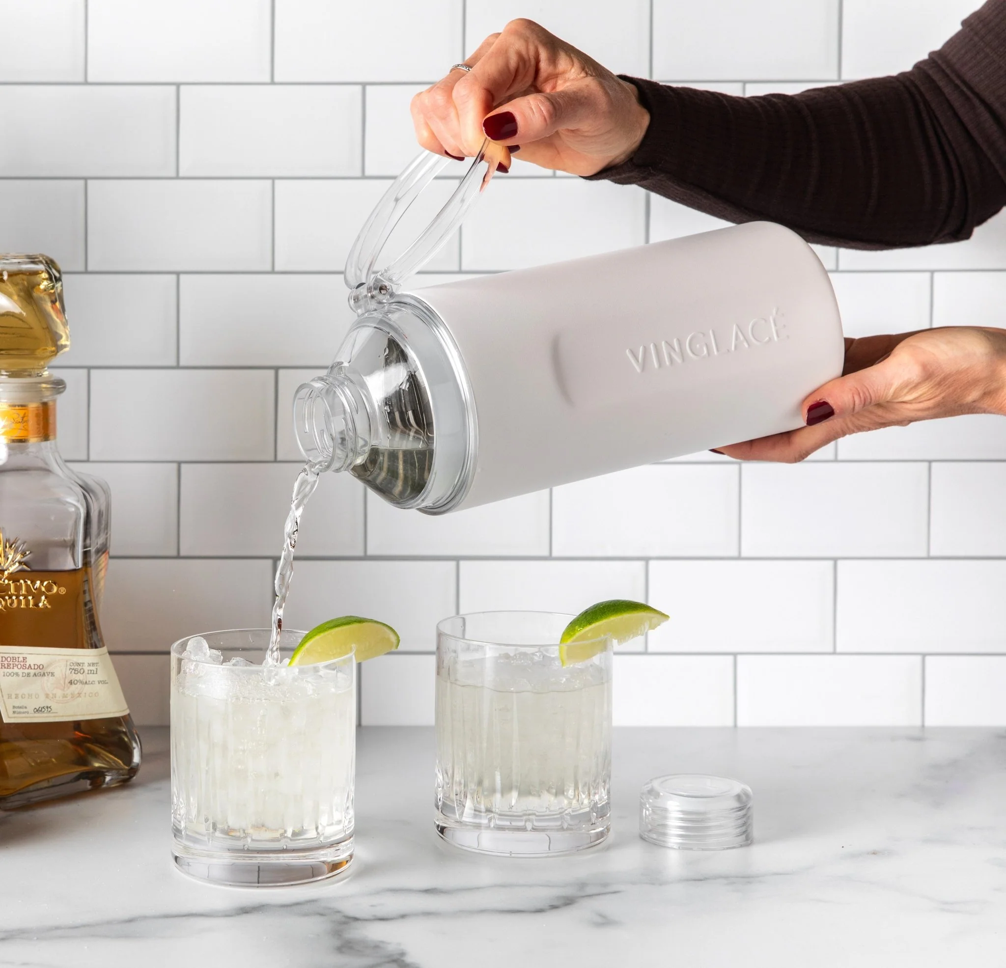 Wine Chiller Leak Proof Lid Converter with Glass Insert - Image 3