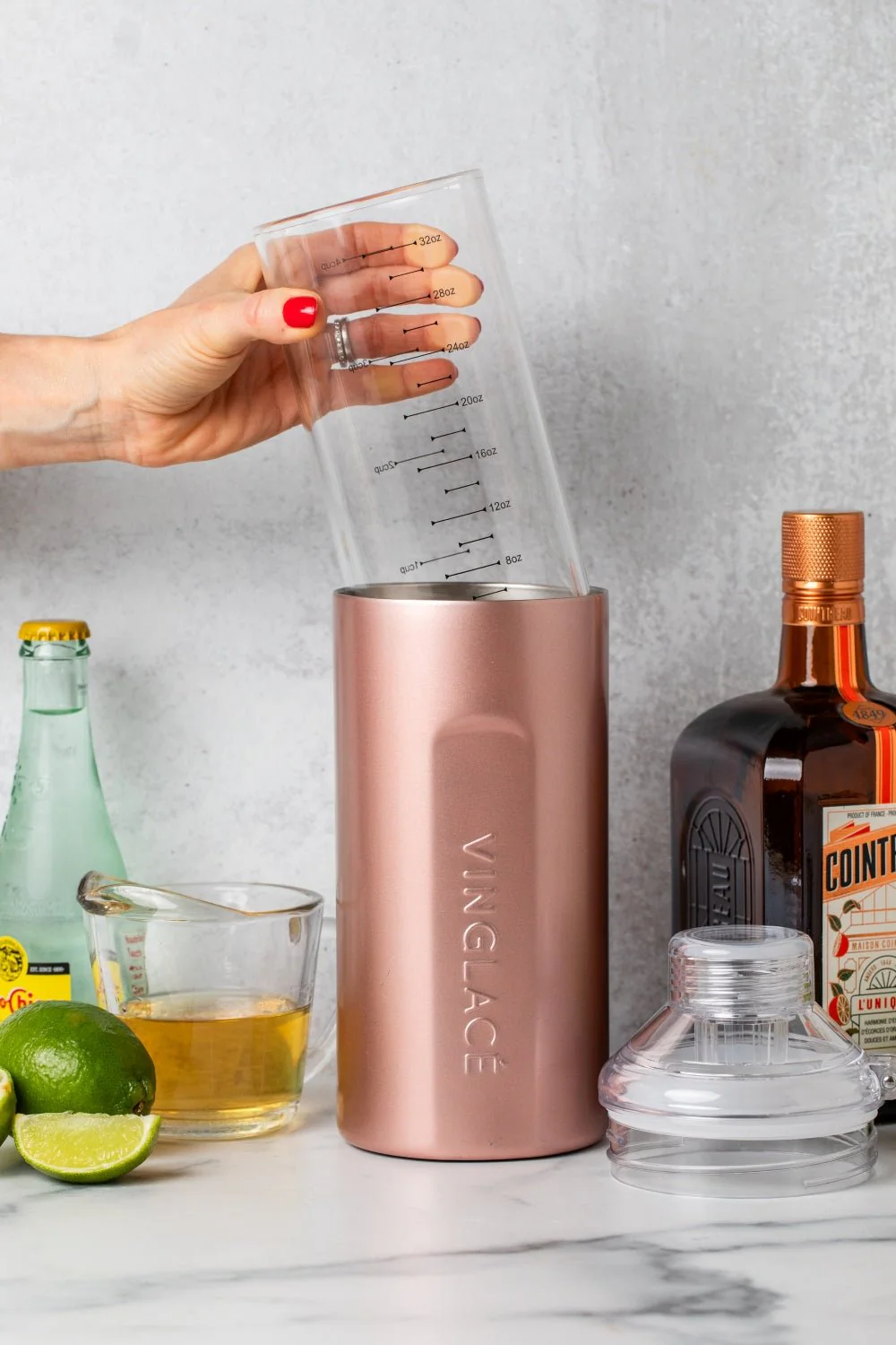 Wine Chiller Leak Proof Lid Converter with Glass Insert - Image 7